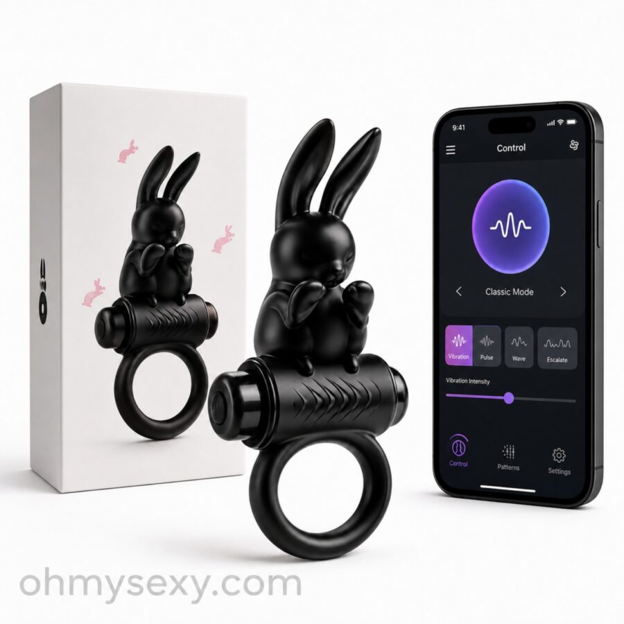 Flash Bunny — Anillo Vibrador con App | 11 × 5 × 3 cm